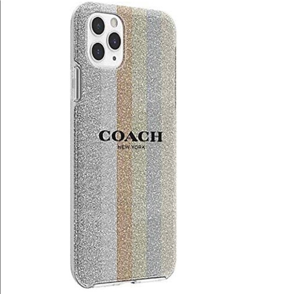 COACH Silver Gold Glitter Bling Multi Americana iPhone 11 PRO CASE - Picture 2 of 6